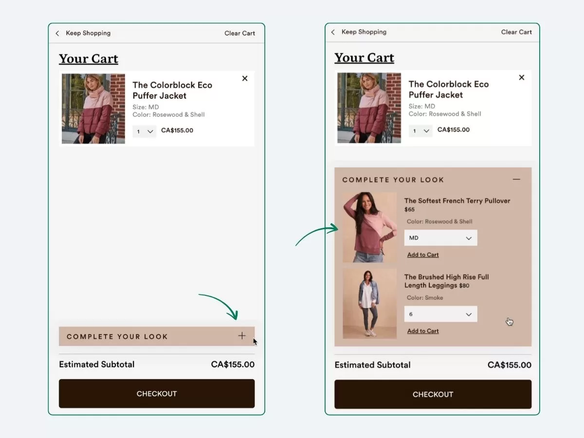 Complete your look section